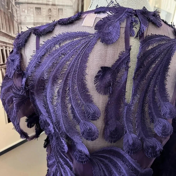 MICHAEL KORS NWOT Embroidered Dress Short Sleeve Lined, Size 8 - Picture 6 of 10